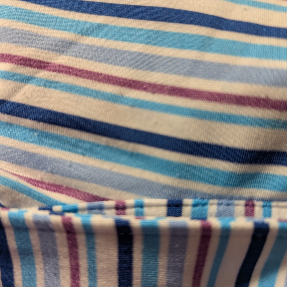 Peter Millar XL 'Summer Comfort' Polo Short Sleeve Blue Stripe - Some Pilling - Picture 16 of 16
